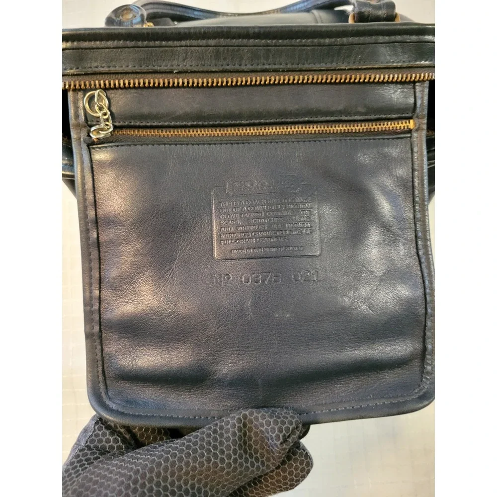 Vintage Coach Black Leather Satchel Handbag Doctor Bag Brass Hardware